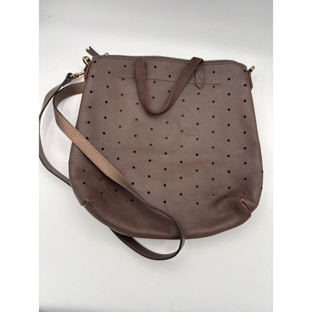 Women’s Madewell Chocolate Brown Crossbody Bag w/ Diamond Cutouts